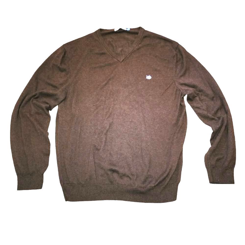 Southern Tide Chocolate Brown 100% Pima Cotton V-Neck‎ Sweater Size Large